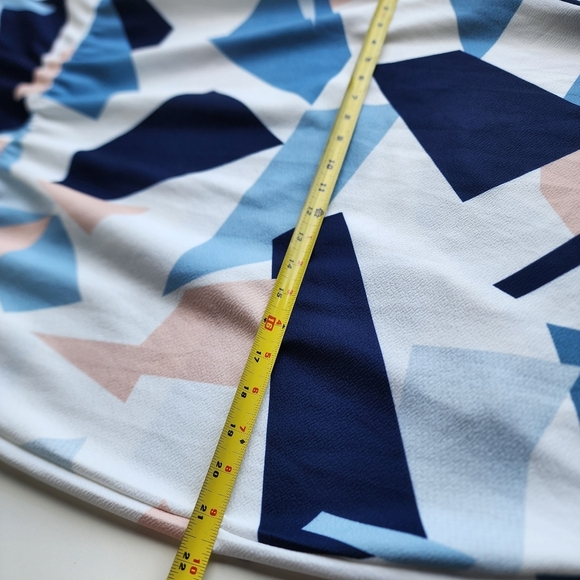 Women's Modern Graphic Design Shirt Dress Knee Length Full Pattern French Sz L - Picture 10 of 11